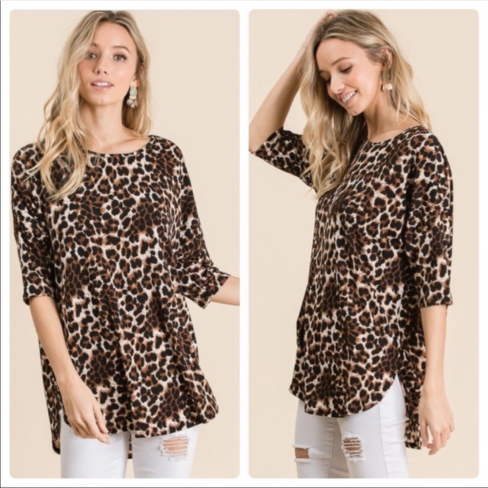 Animal Print Hi-Lo Top